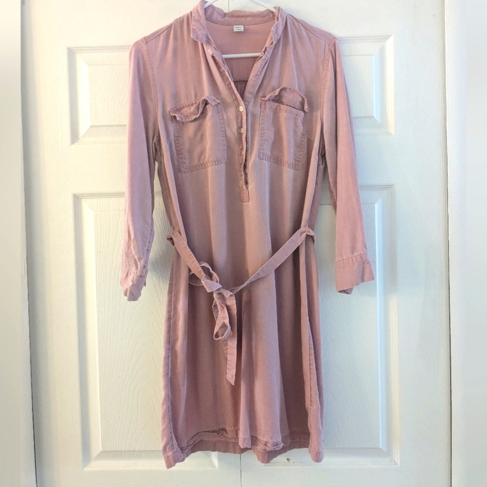 Cute button up belted dress